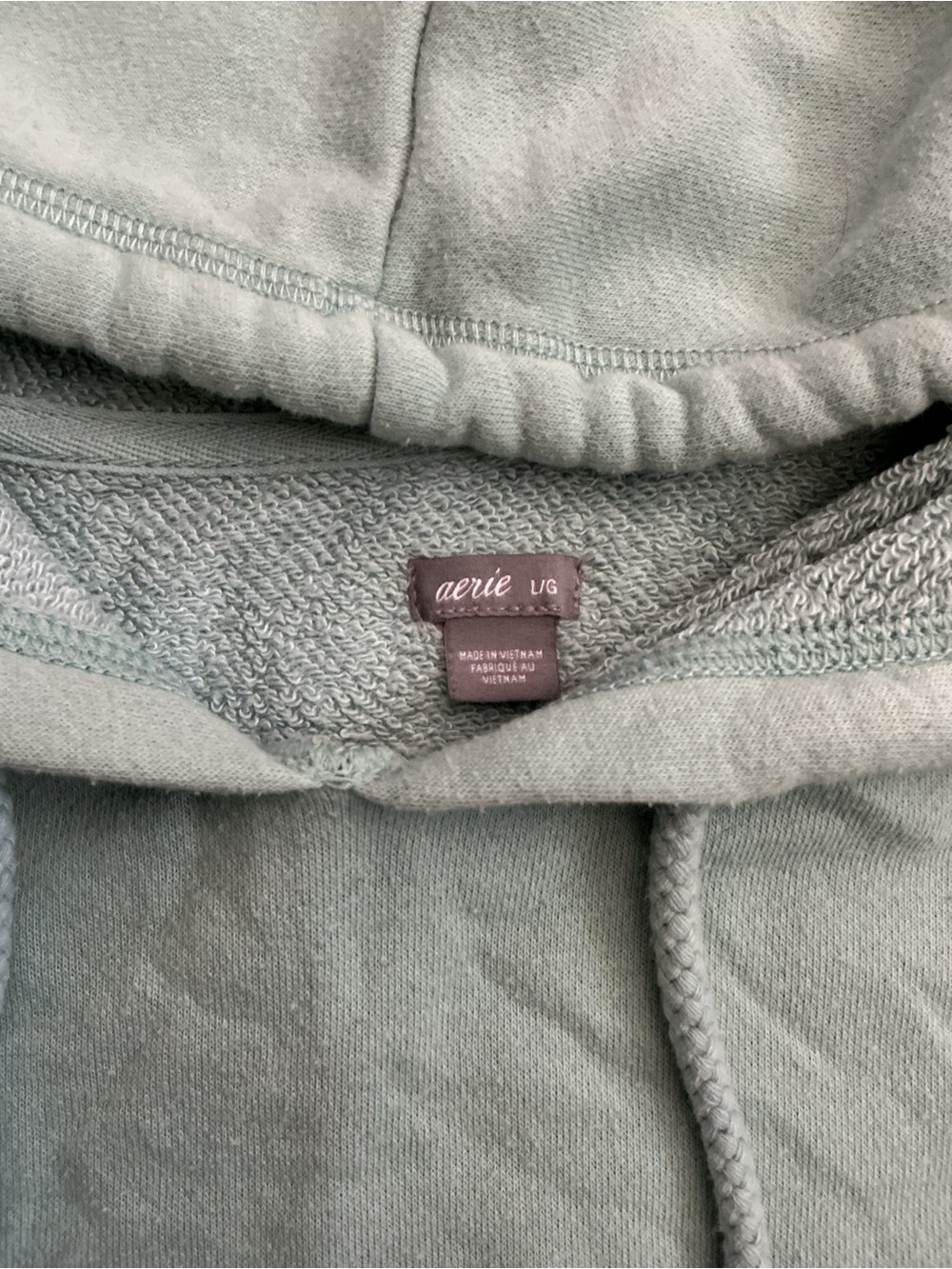 Cropped Light Blue Hooded Women's hoodie - Picture 2 of 2